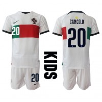 Portugal Joao Cancelo #20 Auswärts Trikotsatz Kinder WM 2022 Kurzarm (+ Kurze Hosen)